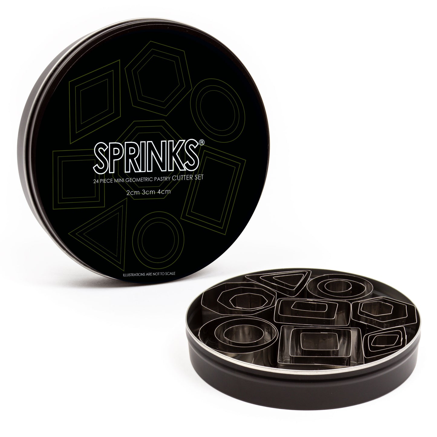 24 Piece Mini Geometric Stainless Pastry Cutter Set
