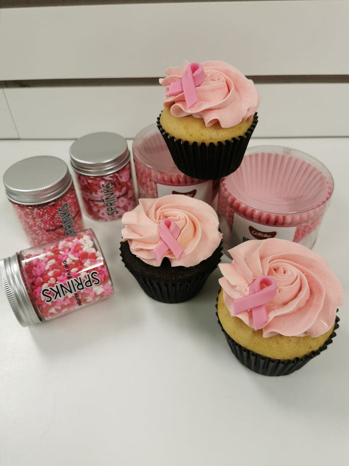 Pink Ribbon Cupcakes
