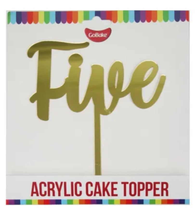 Cake Topper - Five (Gold Acrylic)