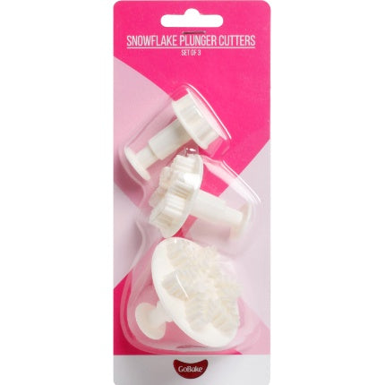 GoBake Plunger Cutter Snowflake - 3pk