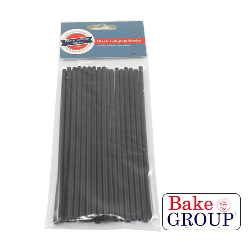 Black Lollipop Sticks 6" (15cm) - pack of 25