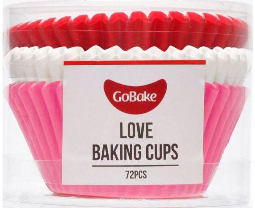 GoBake Baking Cups - Love Red, White and Pink (pack of 72)