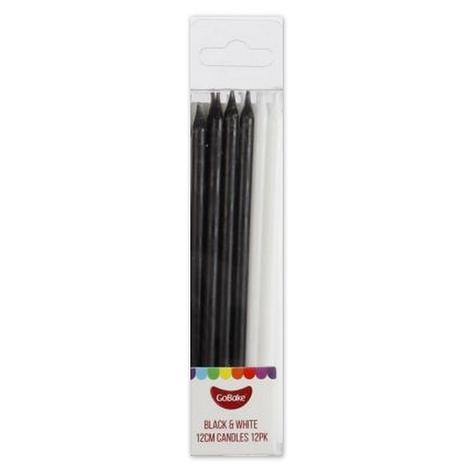 GoBake Candles - Black/White - 12cm (pack of 12)