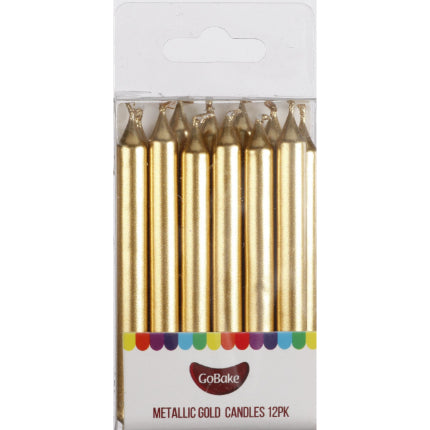 GoBake Candles - Gold - 8cm (pack of 12)