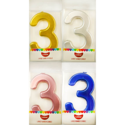 GoBake Candles - Large Number 3