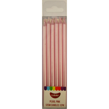 GoBake Candles - Pearl Pink - 12cm (pack of 12)
