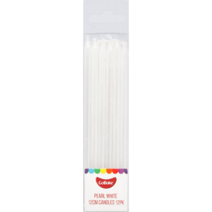 GoBake Candles - Pearl White - 12cm (pack of 12)