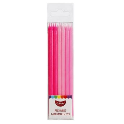 GoBake Candles - Pink Ombre - 12cm (pack of 12)