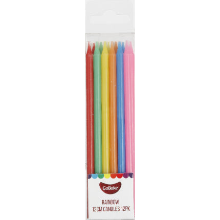 GoBake Candles - Rainbow - 12cm (pack of 12)