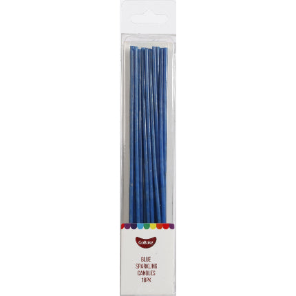GoBake Candles - Sparkling Blue - 12cm (pack of 18)