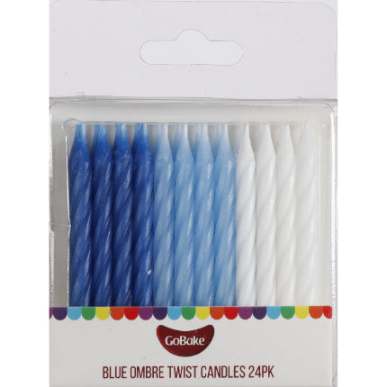 GoBake Candles - Twist Blue Ombre - 4cm (pack of 24)