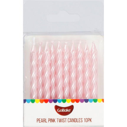GoBake Candles - Twist Pearl Pink - 4cm (pack of 10)