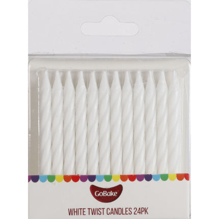 GoBake Candles - Twist White - 4cm (pack of 24)