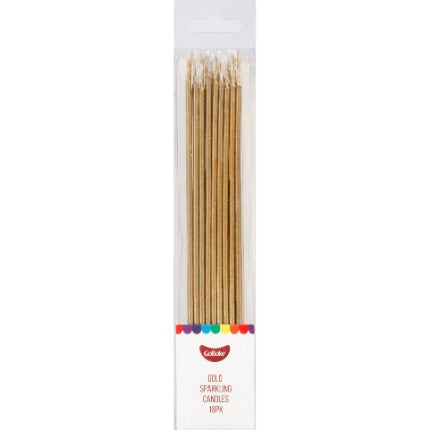 GoBake Candles - Sparkling Gold - 12cm (pack of 18)