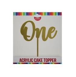 Cake Topper - One (Gold Acrylic)