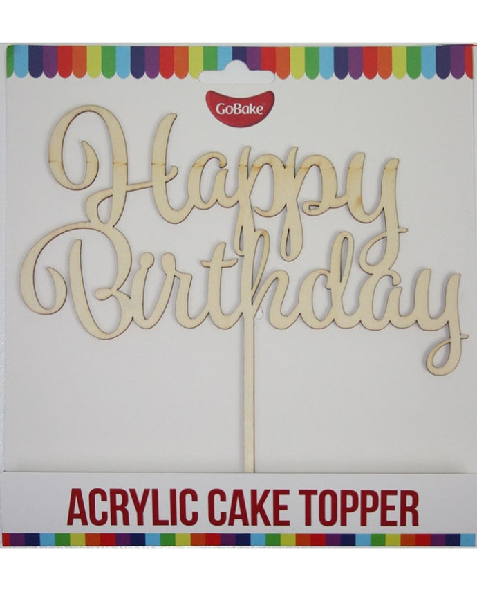 Cake Topper - Happy Birthday (Natural Acrylic)