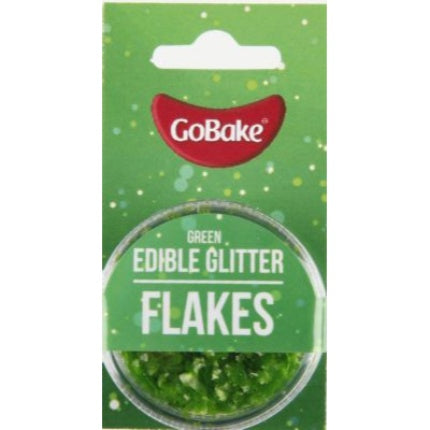 GoBake Glitter Flakes Green - 2g