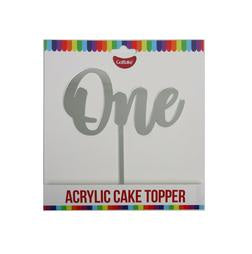 Cake Topper - One (Silver Acrylic)
